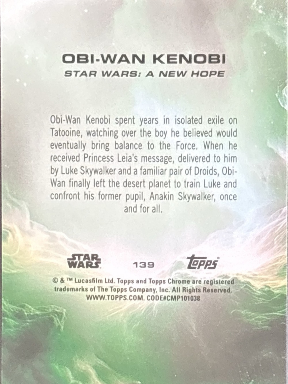 Topps Chrome Star Wars Obi-Wan Kenobi Refractor Trading Card - Picture 2 of 2